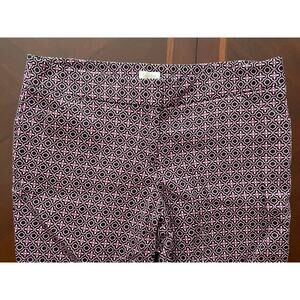 Laundry -Shelli Segal Size 8 Womens Pants Straight Leg Purple/Pink Orchid Floral